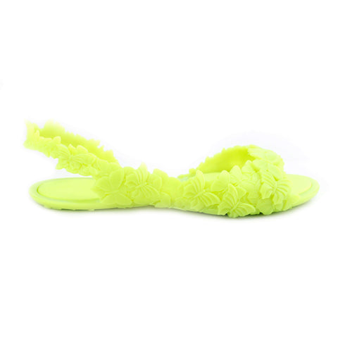 Comfortable neon yellow womens butterfly sandals
