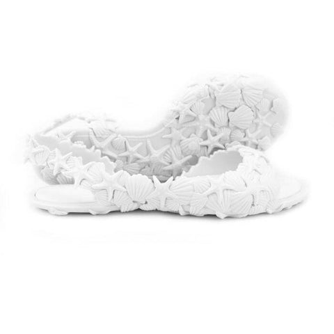 White summer sandals for women